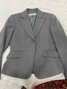 Tahari Gray Tailored Blazer Jacket